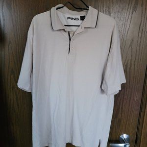 Ping Black and Tan Golf Polo  Shirt Size XL EUC